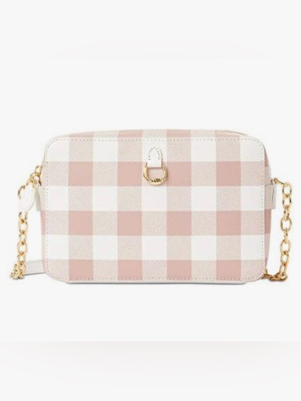 Ralph Lauren Pink and White Check Crossbody Bag